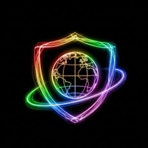 A glowing shield icon representing secure business domain registration and SSL.